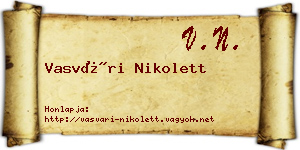 Vasvári Nikolett névjegykártya